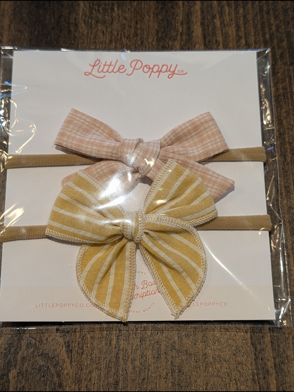 Little Poppy Two-Pack Kids Bow Headbands - Blush Pink & Mustard